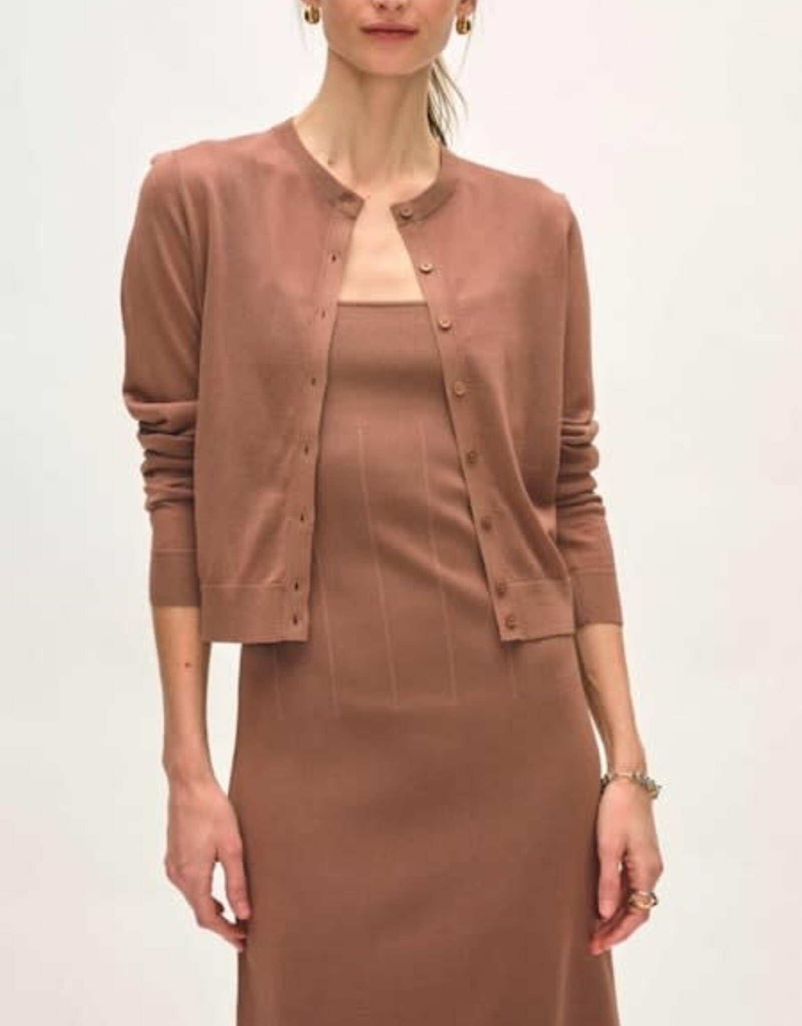 White + Warren Paperfine Crew Cardigan