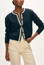 White + Warren Lofty Cotton Crochet Cardigan
