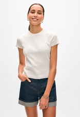 White + Warren Paperfine Pointelle Top