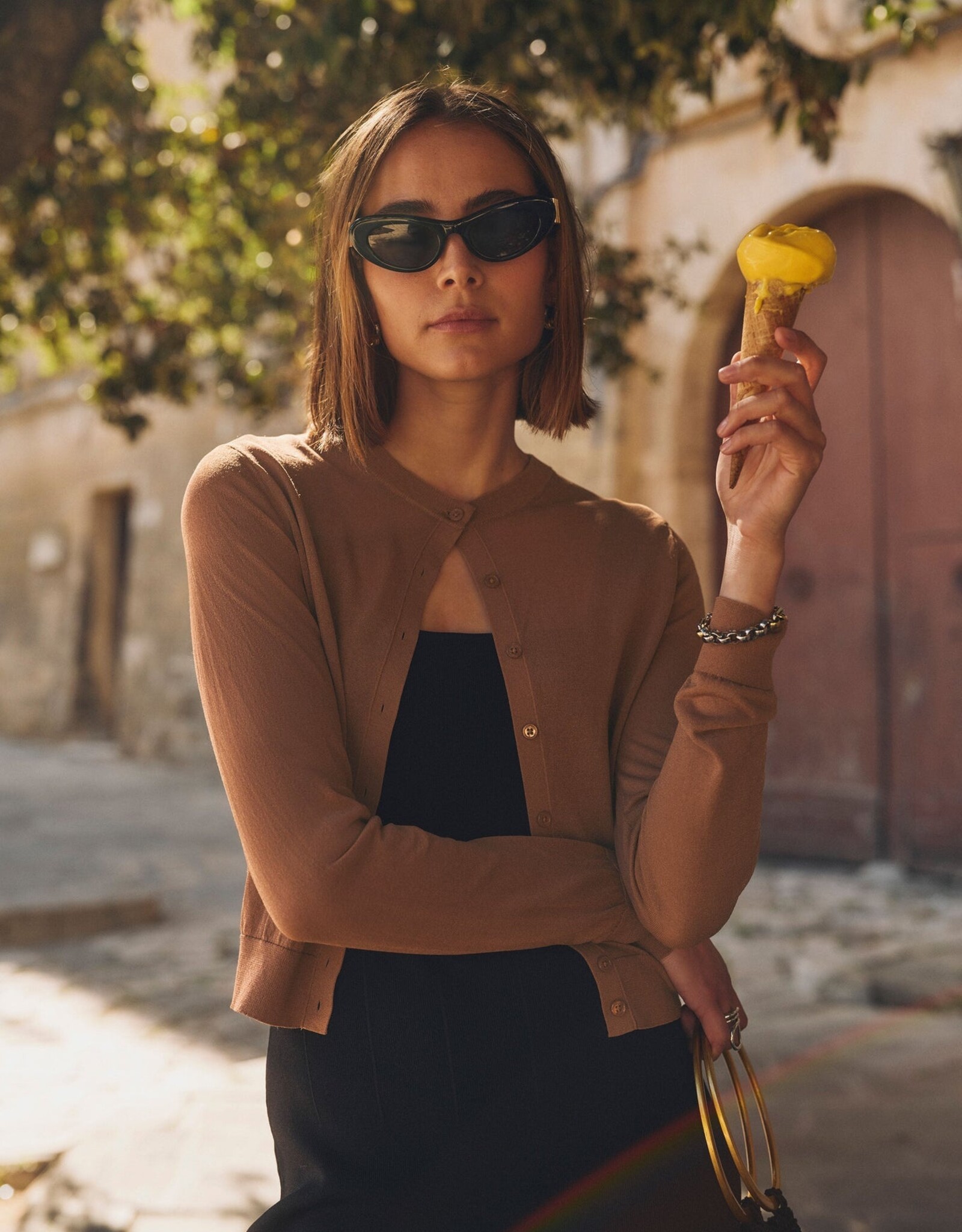 White + Warren Paperfine Crew Cardigan