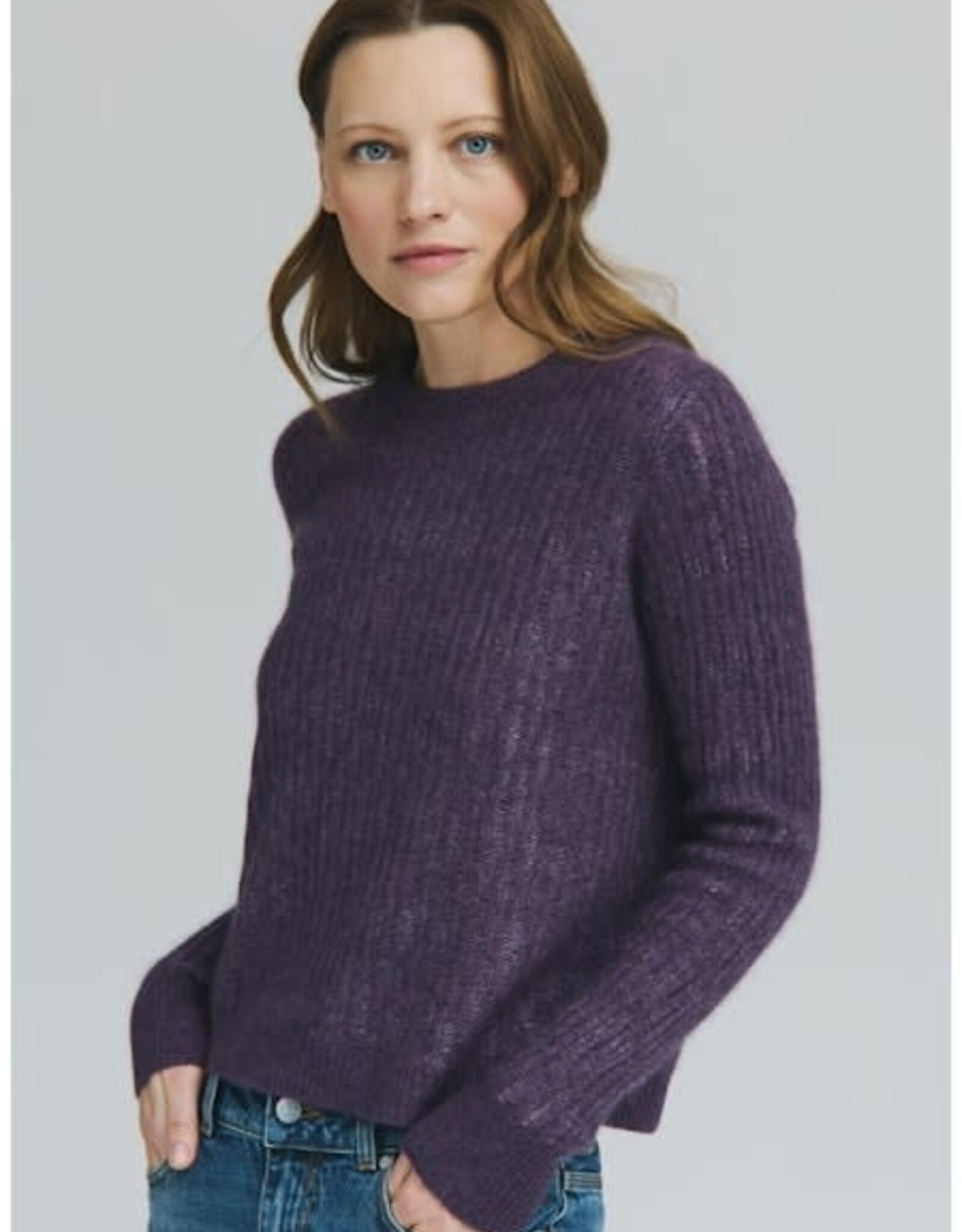Autumn Cashmere Ladder Stitch Crew