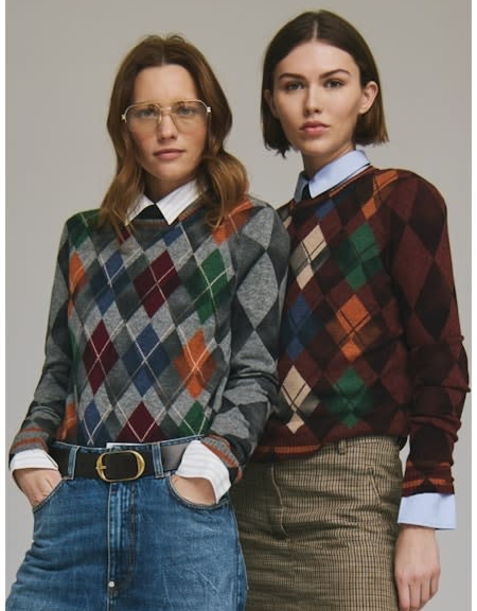 Autumn Cashmere Argyle Crew