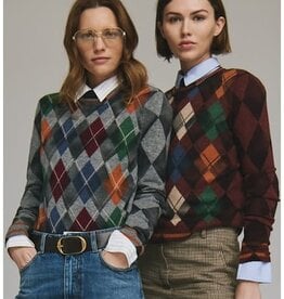 Autumn Cashmere Argyle Crew