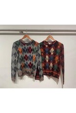 Autumn Cashmere Argyle Crew