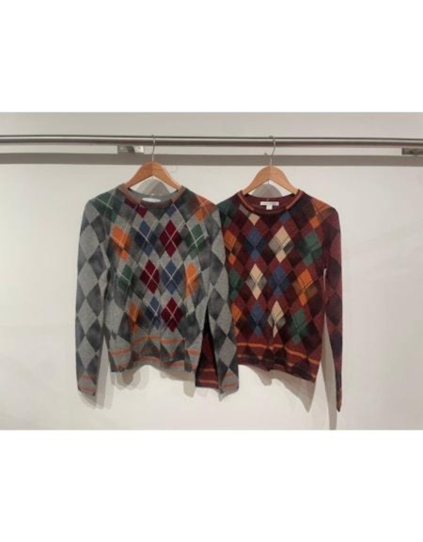 Autumn Cashmere Argyle Crew