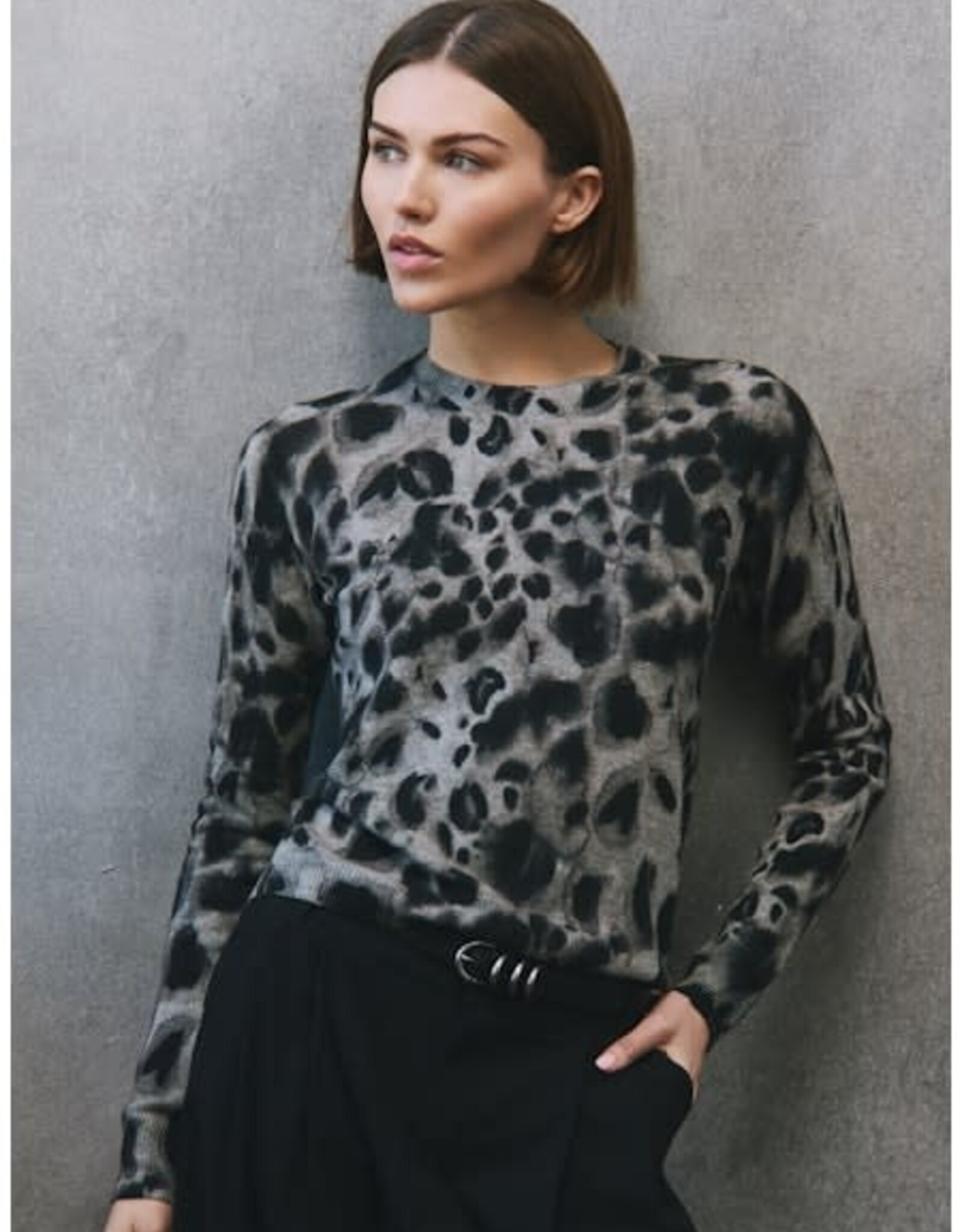 Autumn Cashmere Watercolor Print Crew