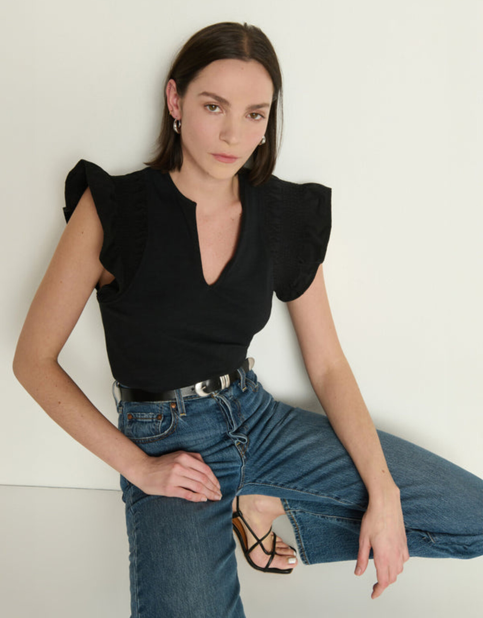 Nation Christa Ruffle Sleeve Top