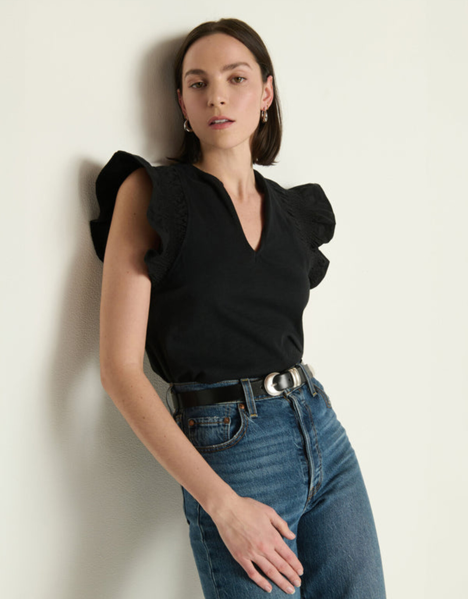 Nation Christa Ruffle Sleeve Top