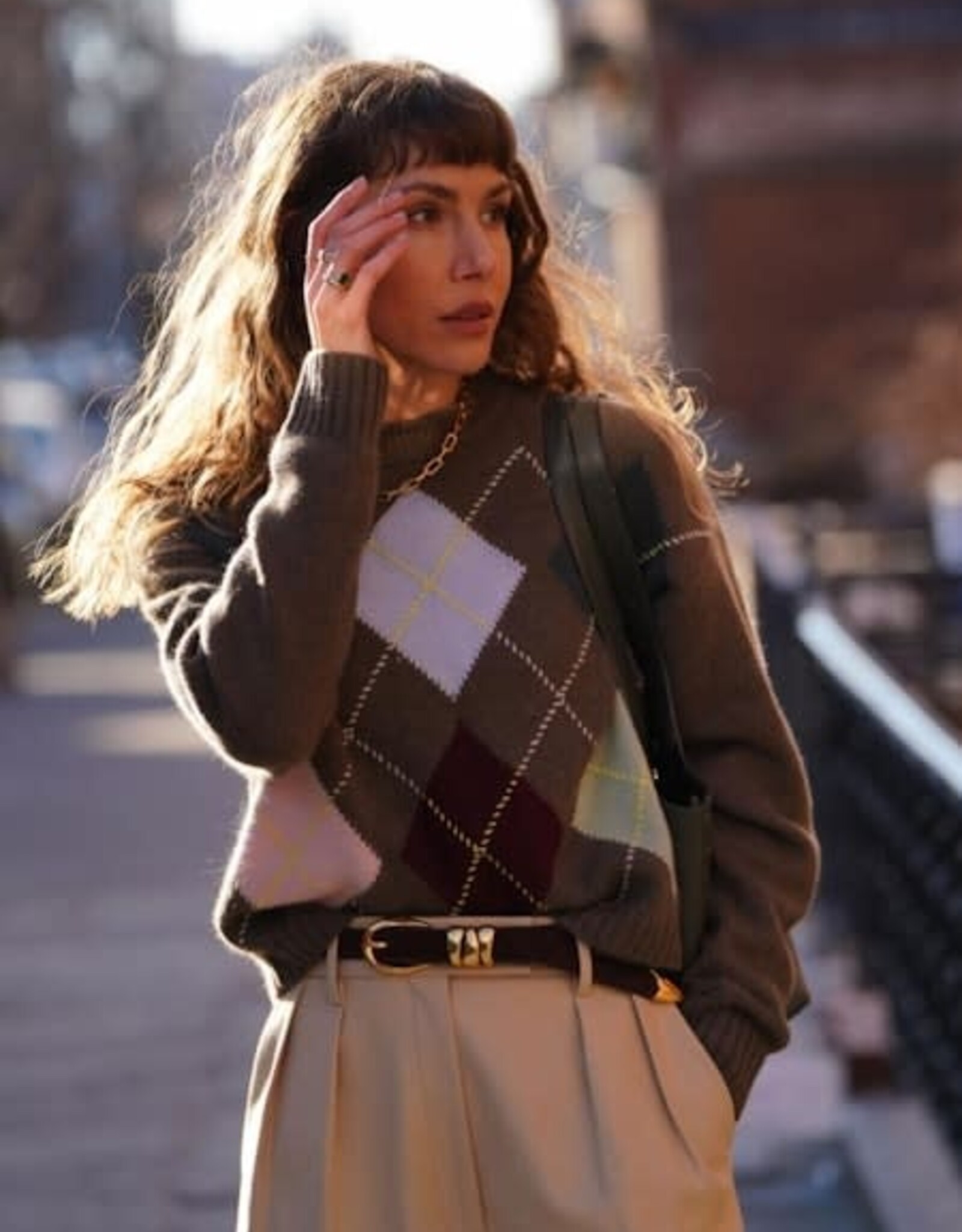 White + Warren Argyle Crew 21420