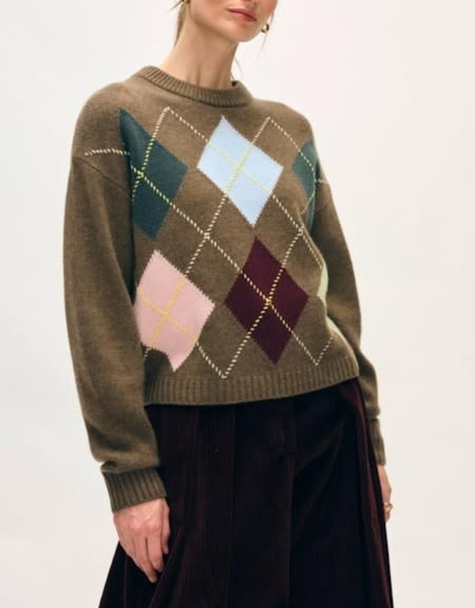White + Warren Argyle Crew 21420