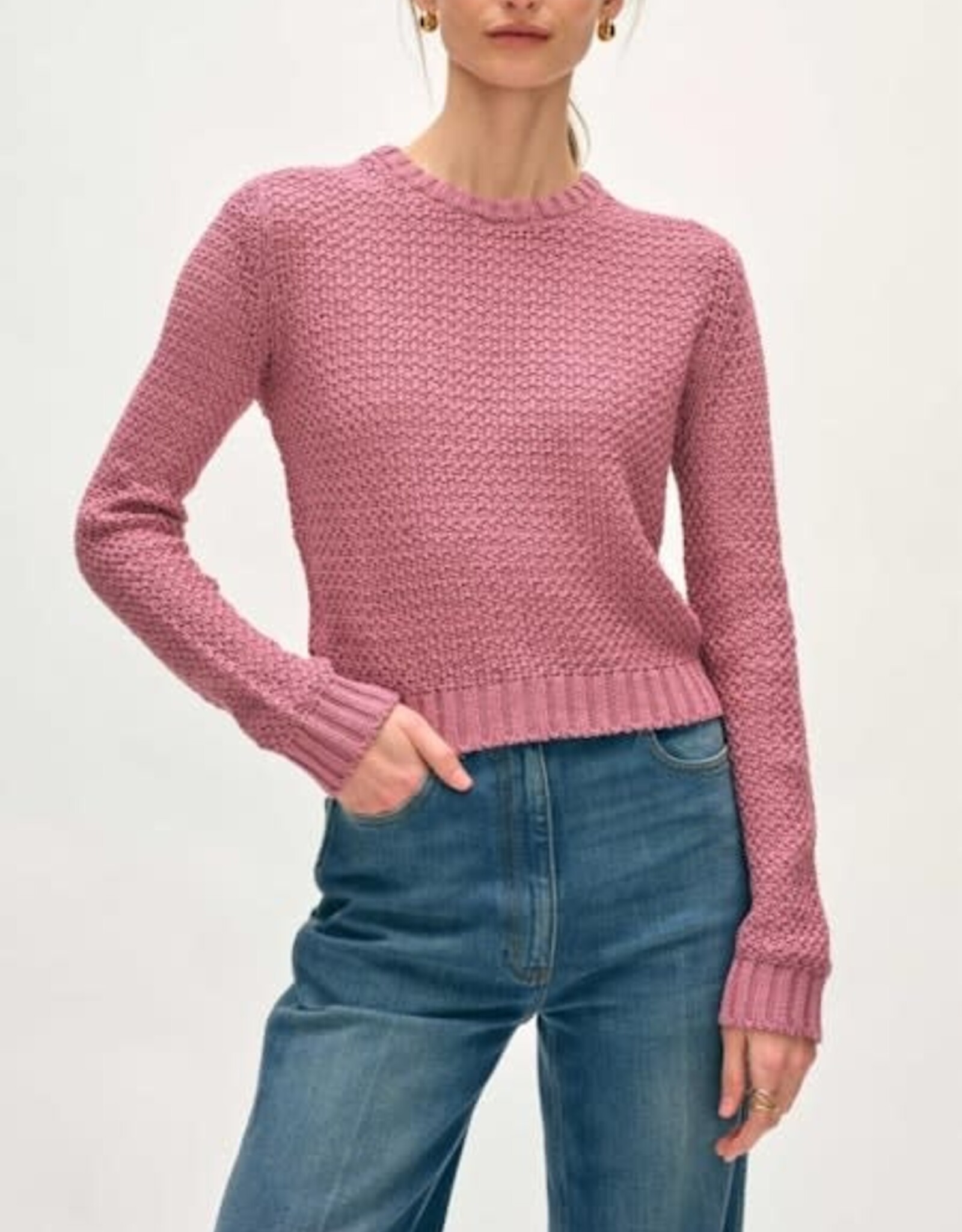 White + Warren Cotton Textured Crew 21537