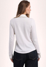 MINNIE ROSE 9438 Cotton Cashmere Hot Fix Button Shirt