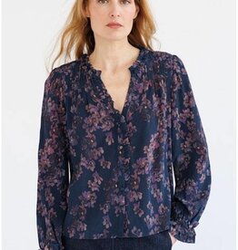 GO by GO SILK Go Girly Blouse Forget Me Not