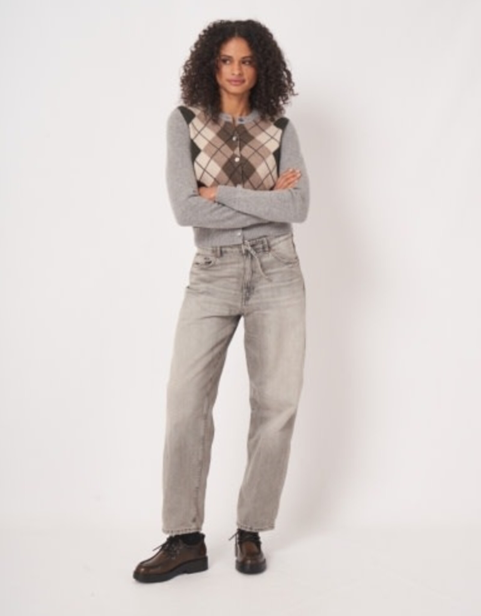 REPEAT CASHMERE Argyle CARDIGAN