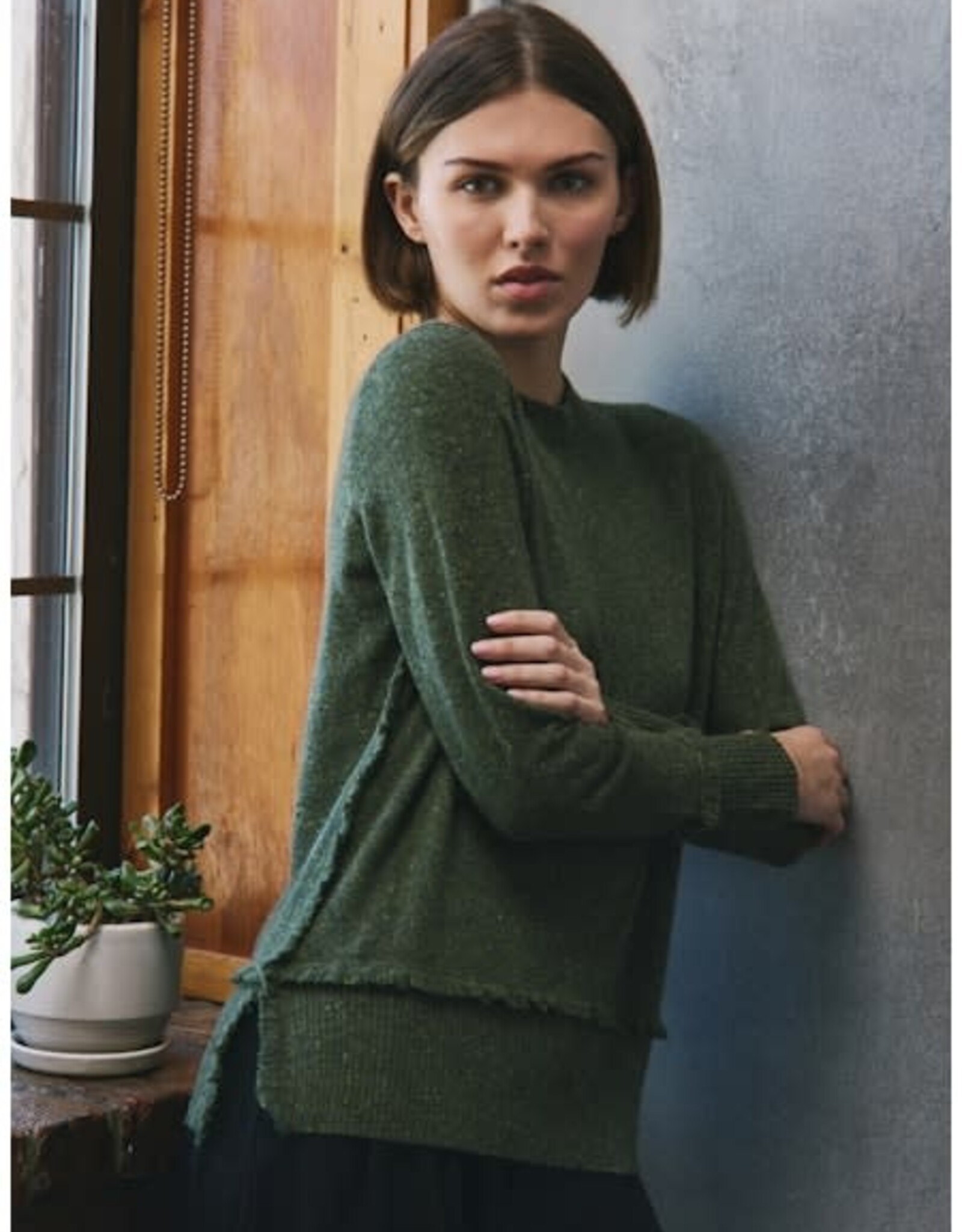 Autumn Cashmere Fringe Crew