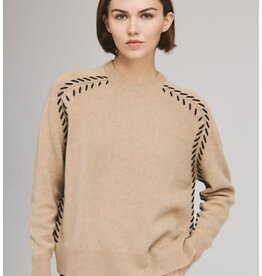 Autumn Cashmere Saddle Shoulder Whipstitch Crew
