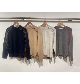 Autumn Cashmere Saddle Shoulder Whipstitch Crew