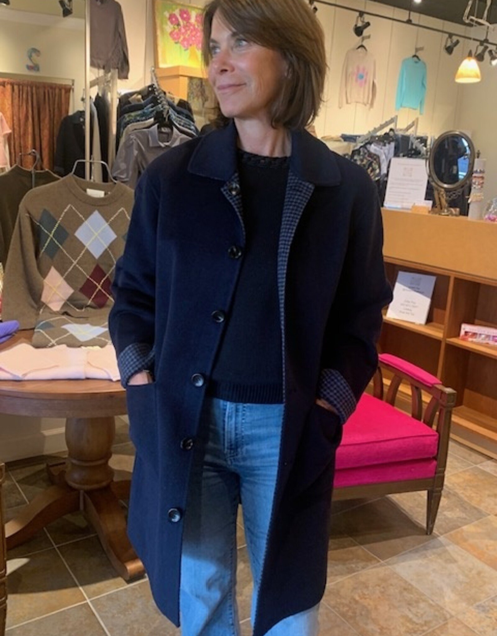 Elliott Lauren Reversible Houndstooth Coat