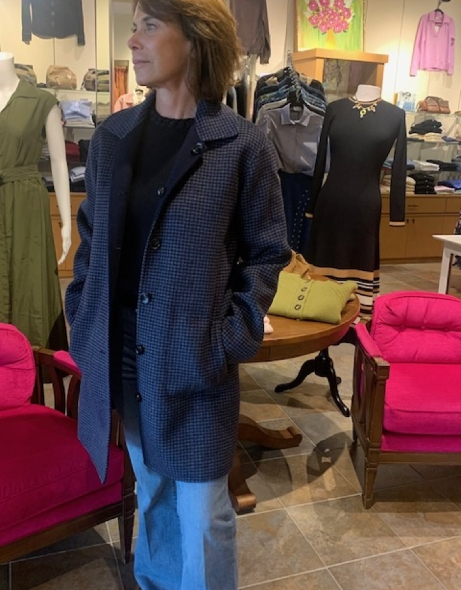 Elliott Lauren Reversible Houndstooth Coat