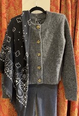 MINNIE ROSE 94197 Cash Silk Relaxed Crew Cardi