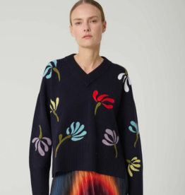 Beatrice Maglia  Sweater w/Leaf Print
