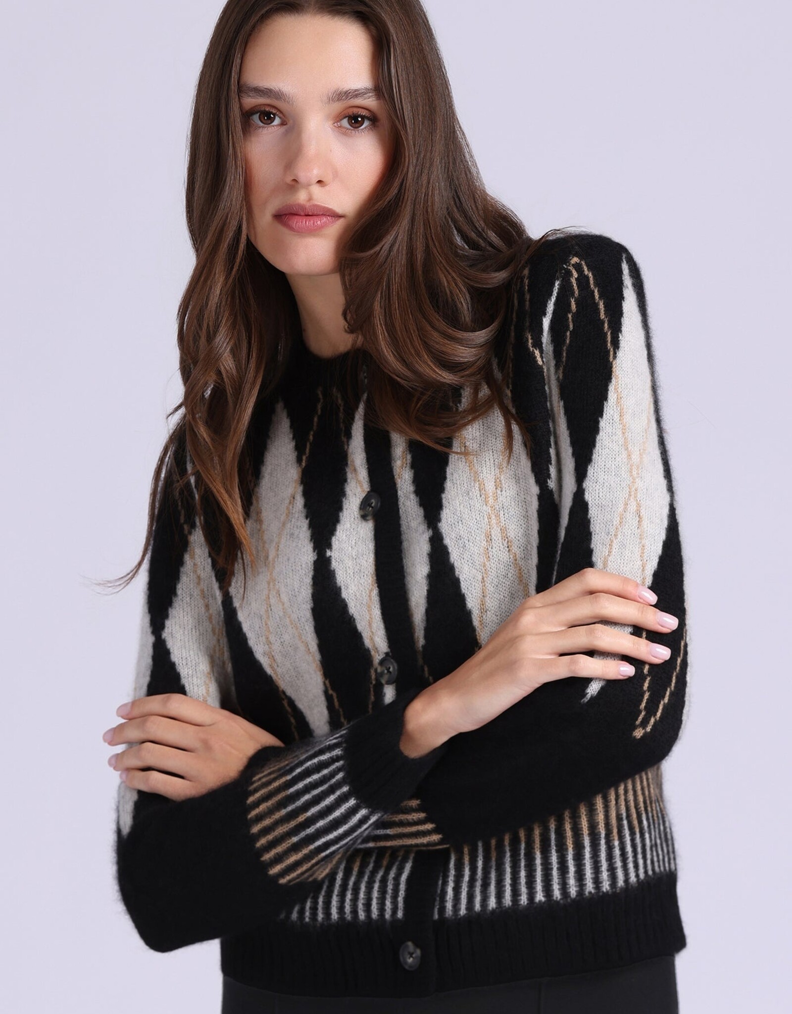 MINNIE ROSE  Argyle Crew Jacket