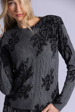 MINNIE ROSE 94105 Lace Crew Neck