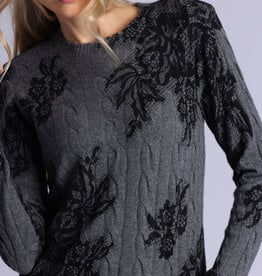 MINNIE ROSE Lace Crew Neck