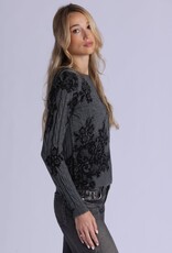 MINNIE ROSE 94105 Lace Crew Neck