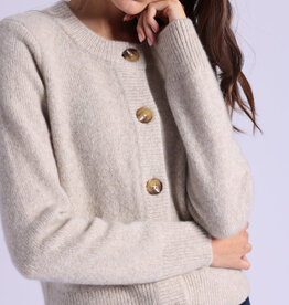 MINNIE ROSE Cash Silk Relaxed Crew Cardi