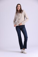 MINNIE ROSE 94197 Cash Silk Relaxed Crew Cardi