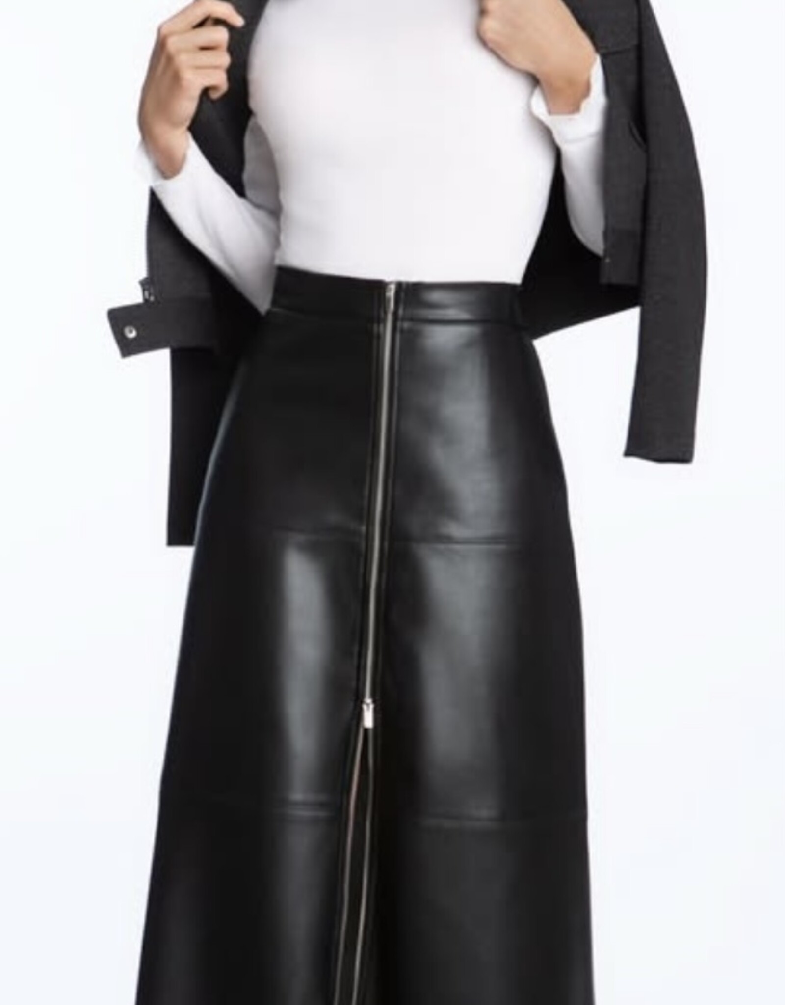 Elliott Lauren Vegan Leather Zip Skirt 29447