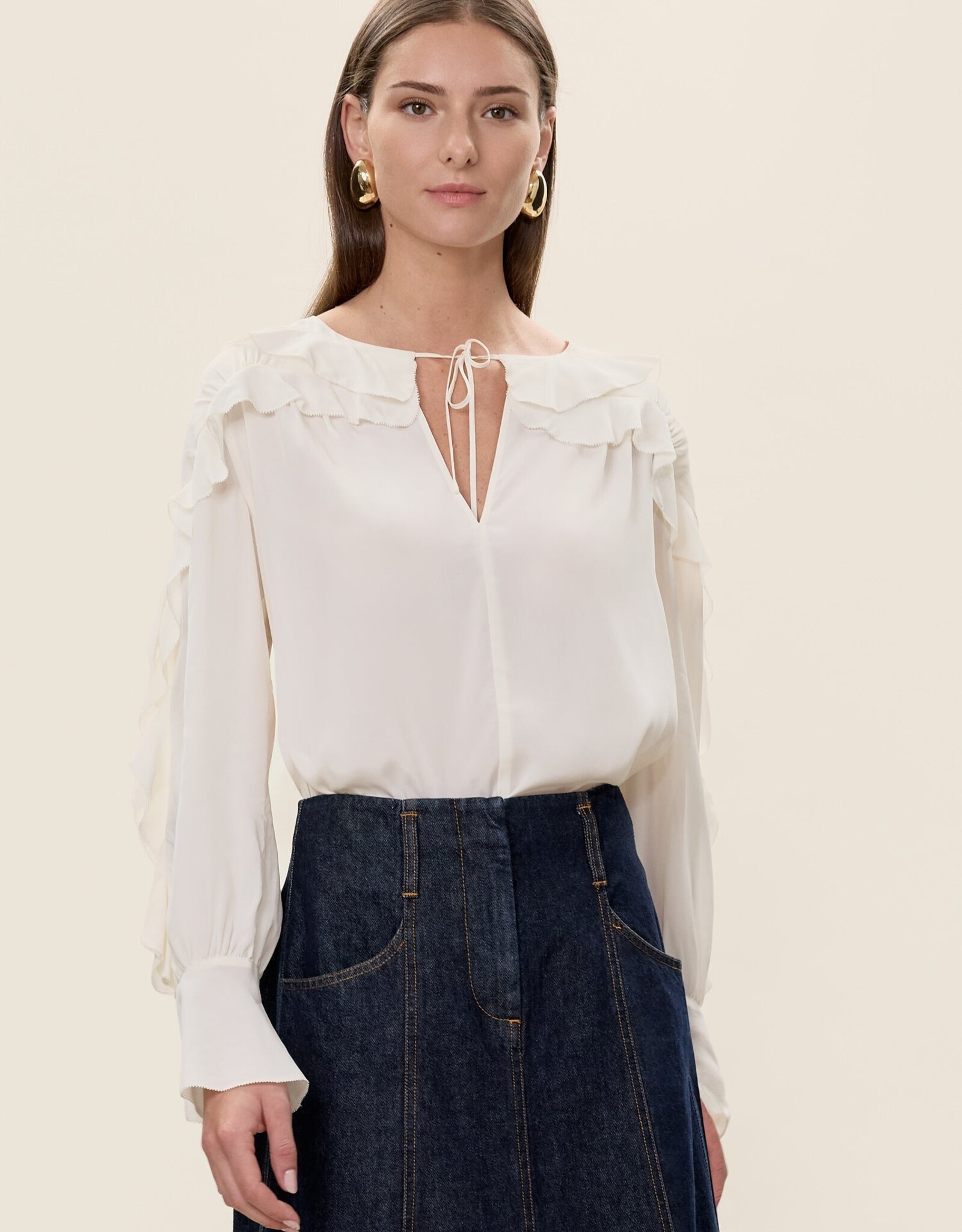 REBECCA TAYLOR Lillith Ruffle Blouse