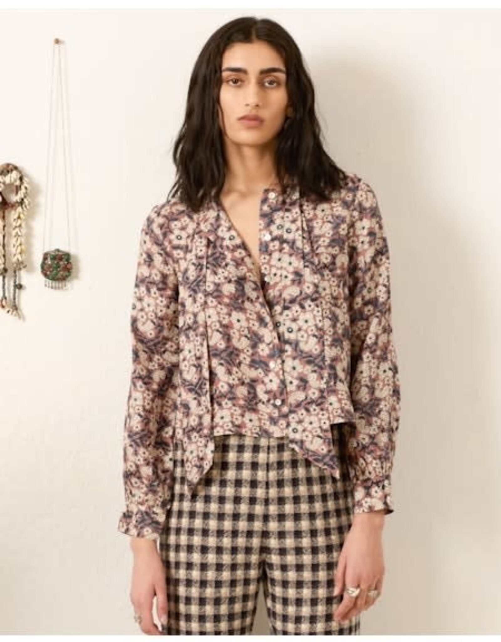 Alix of Bohemia Chancery Sepia Floral Shirt