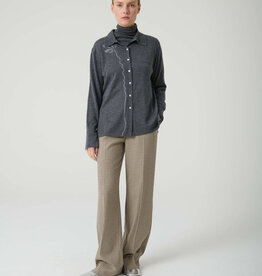 Beatrice Grey Cardigan with flower detail