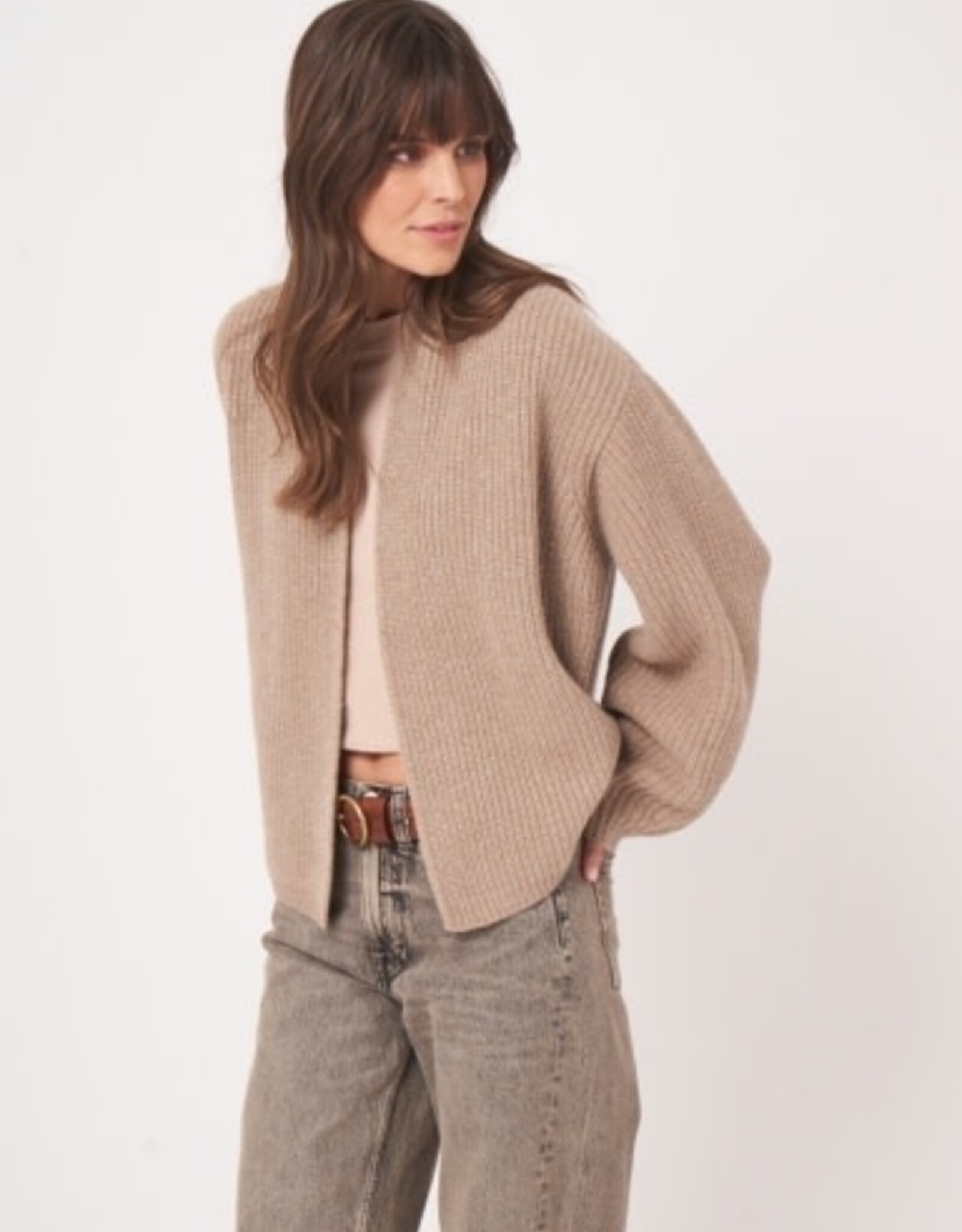 REPEAT CASHMERE Sparkle Open Cardi