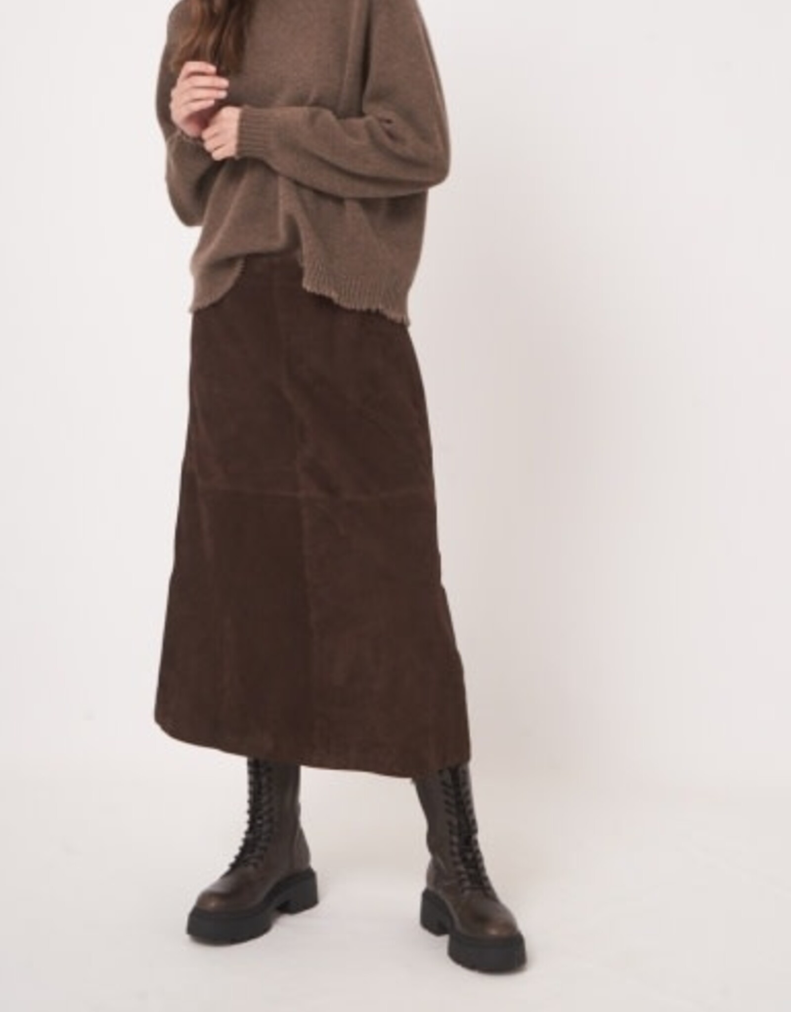 REPEAT CASHMERE Suede ALine SKIRT