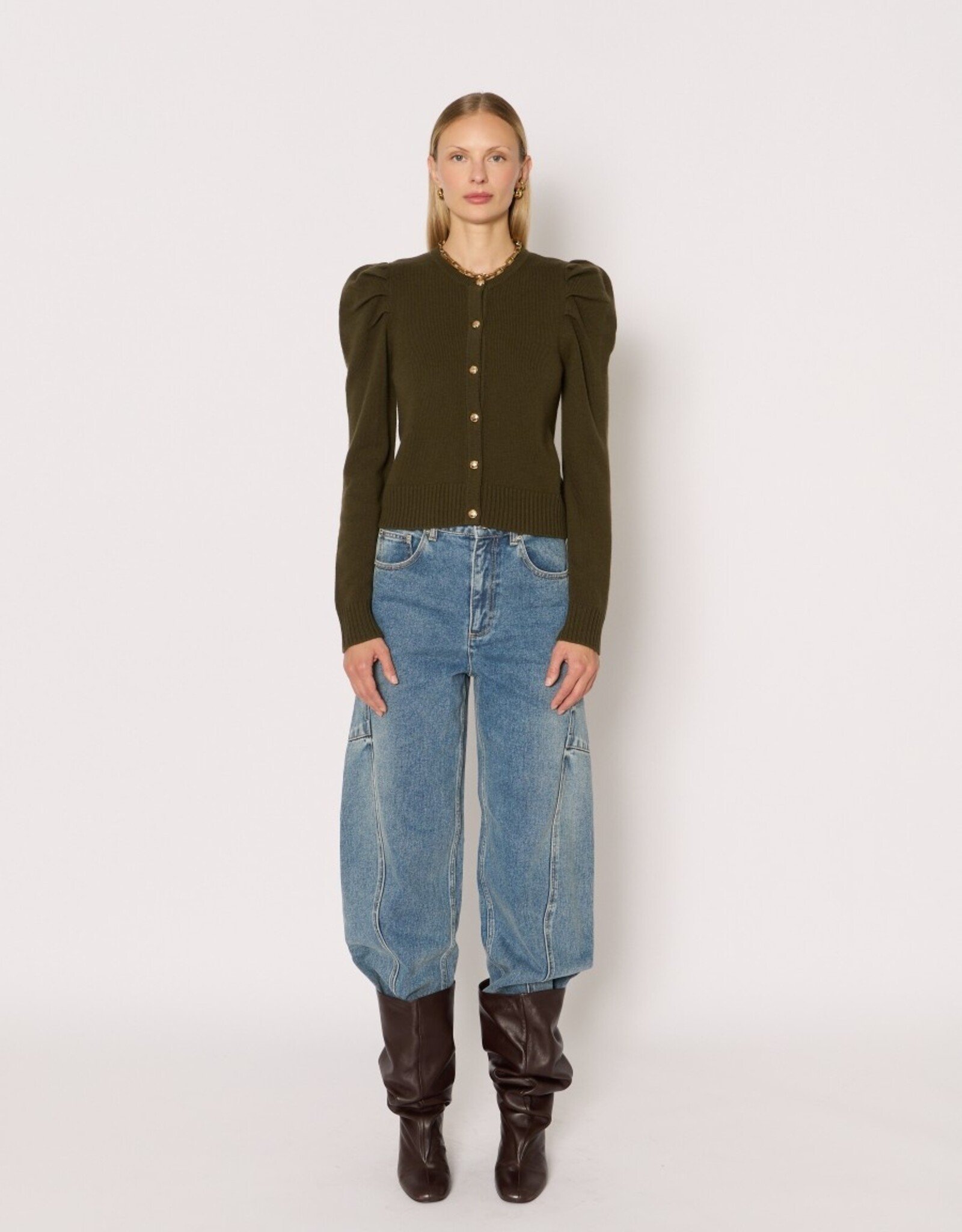Berenice. Puffy Shoulder Cardigan