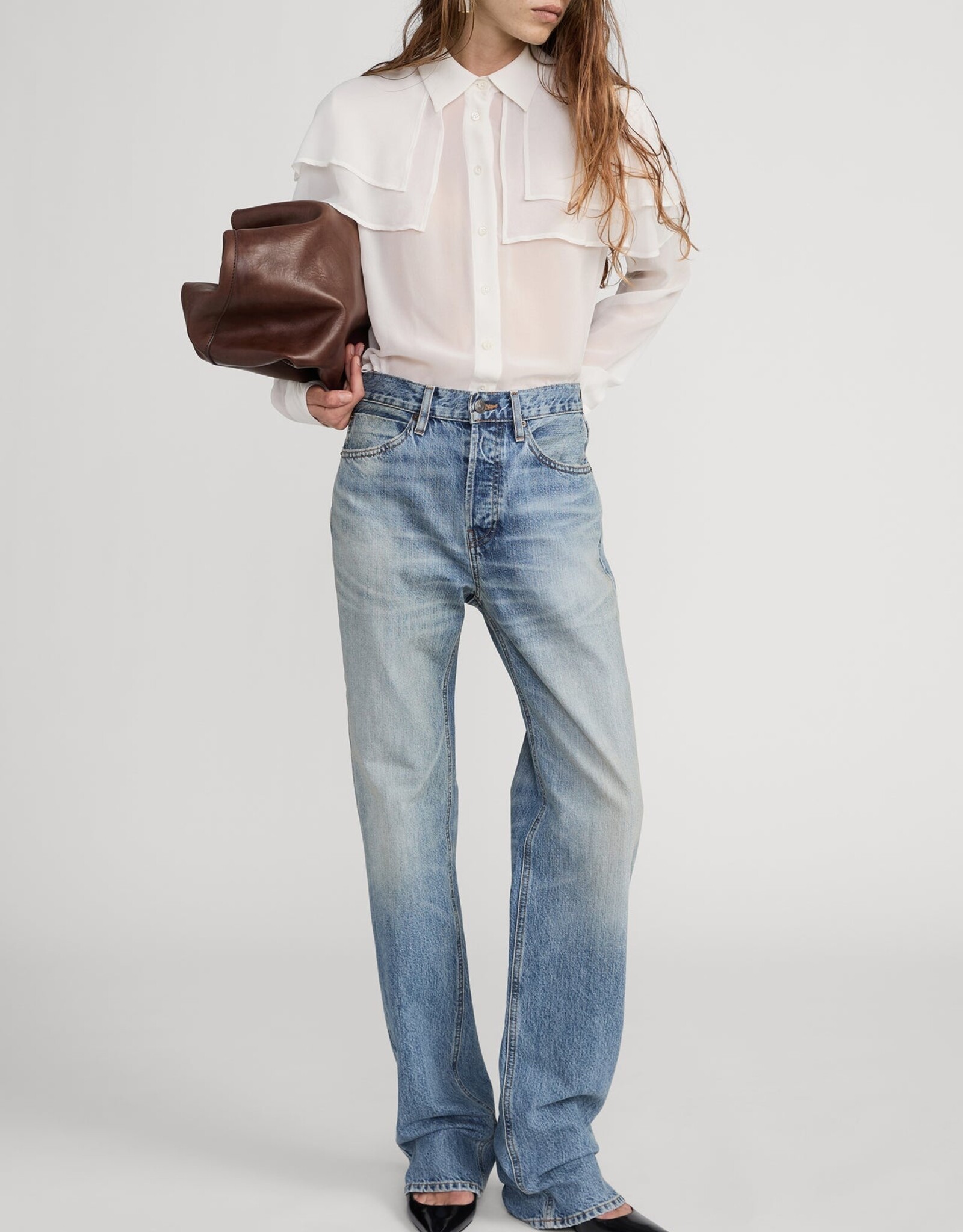 FRAME The Silk Cape Blouse