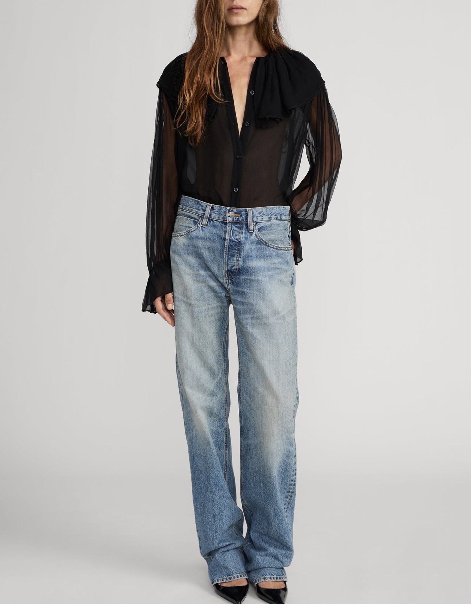 FRAME The Tiered Statement Blouse