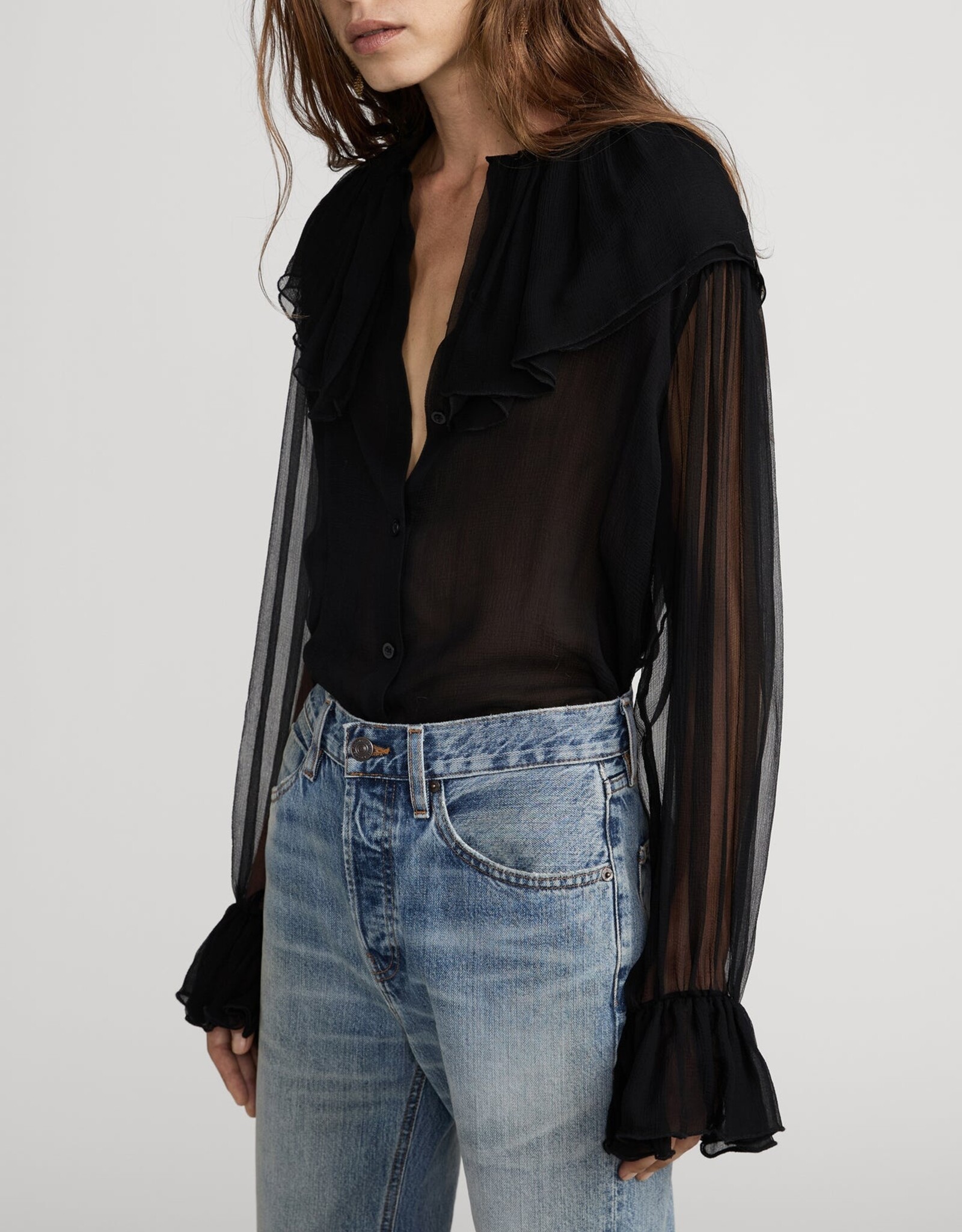 FRAME The Tiered Statement Blouse