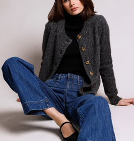 MINNIE ROSE Cash Silk Relaxed Crew Cardi