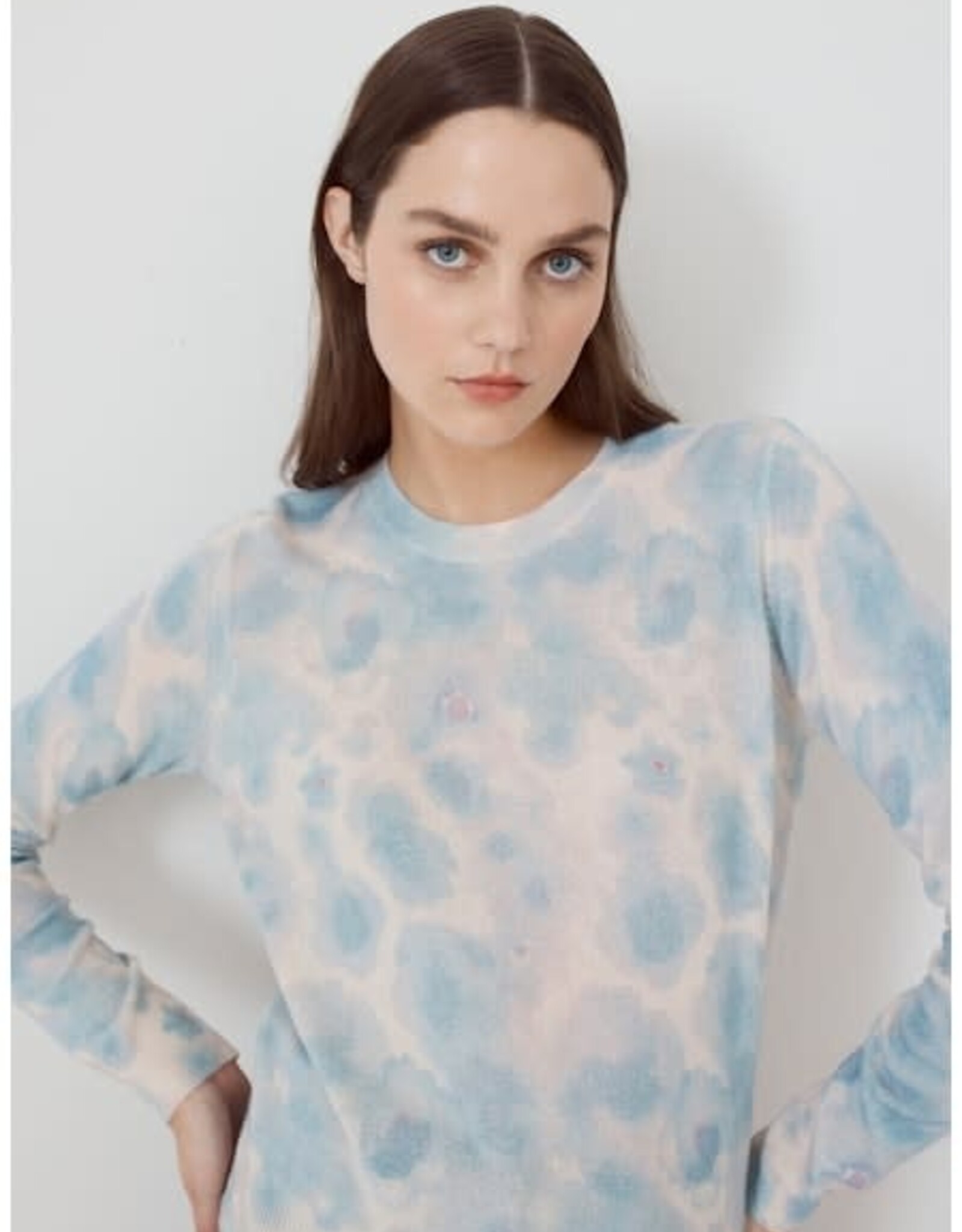 Autumn Cashmere Watercolor Floral Print Crew