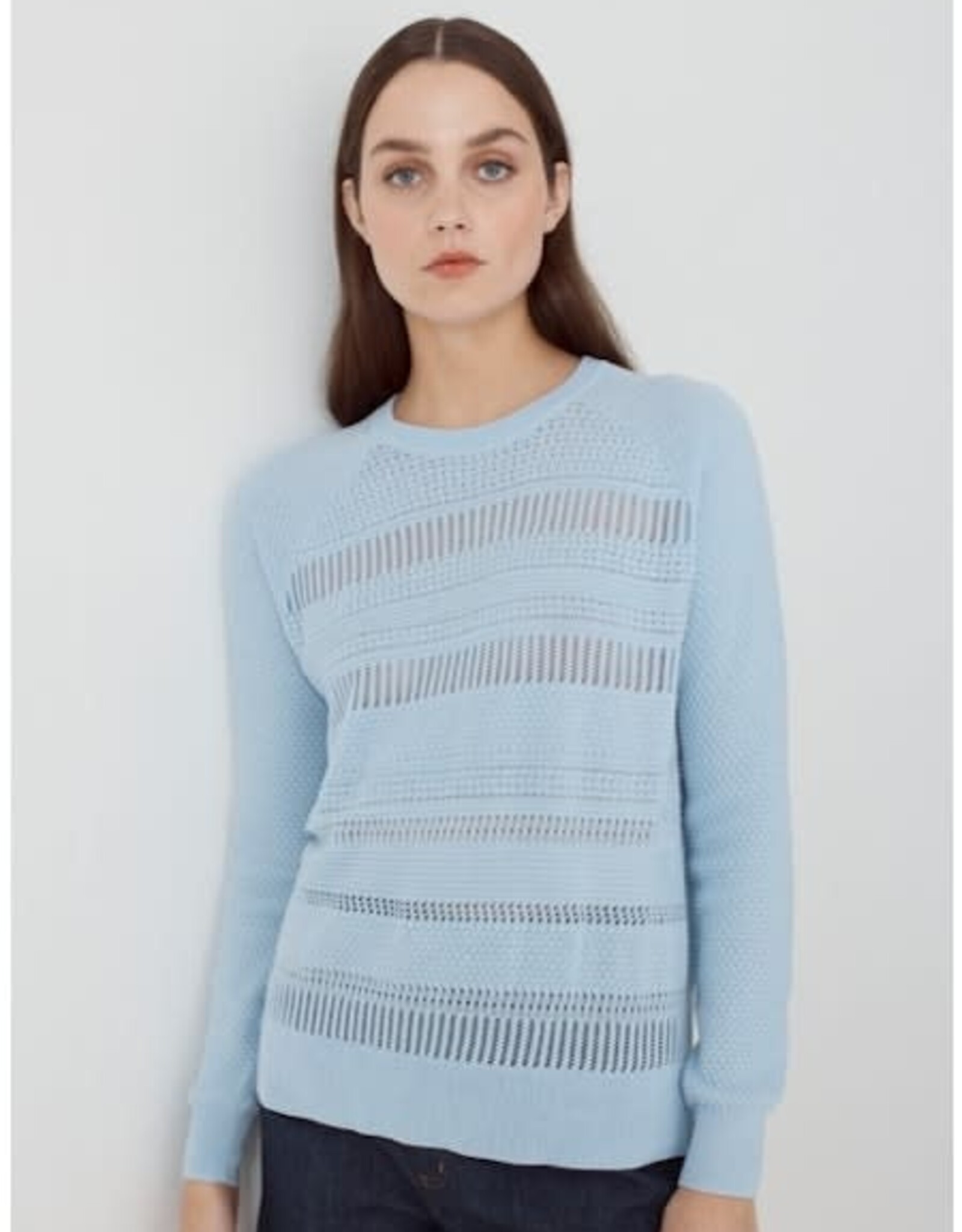 Autumn Cashmere Pointelle Stitch Cotton Crew