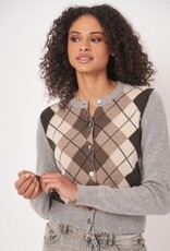REPEAT CASHMERE Argyle CARDIGAN