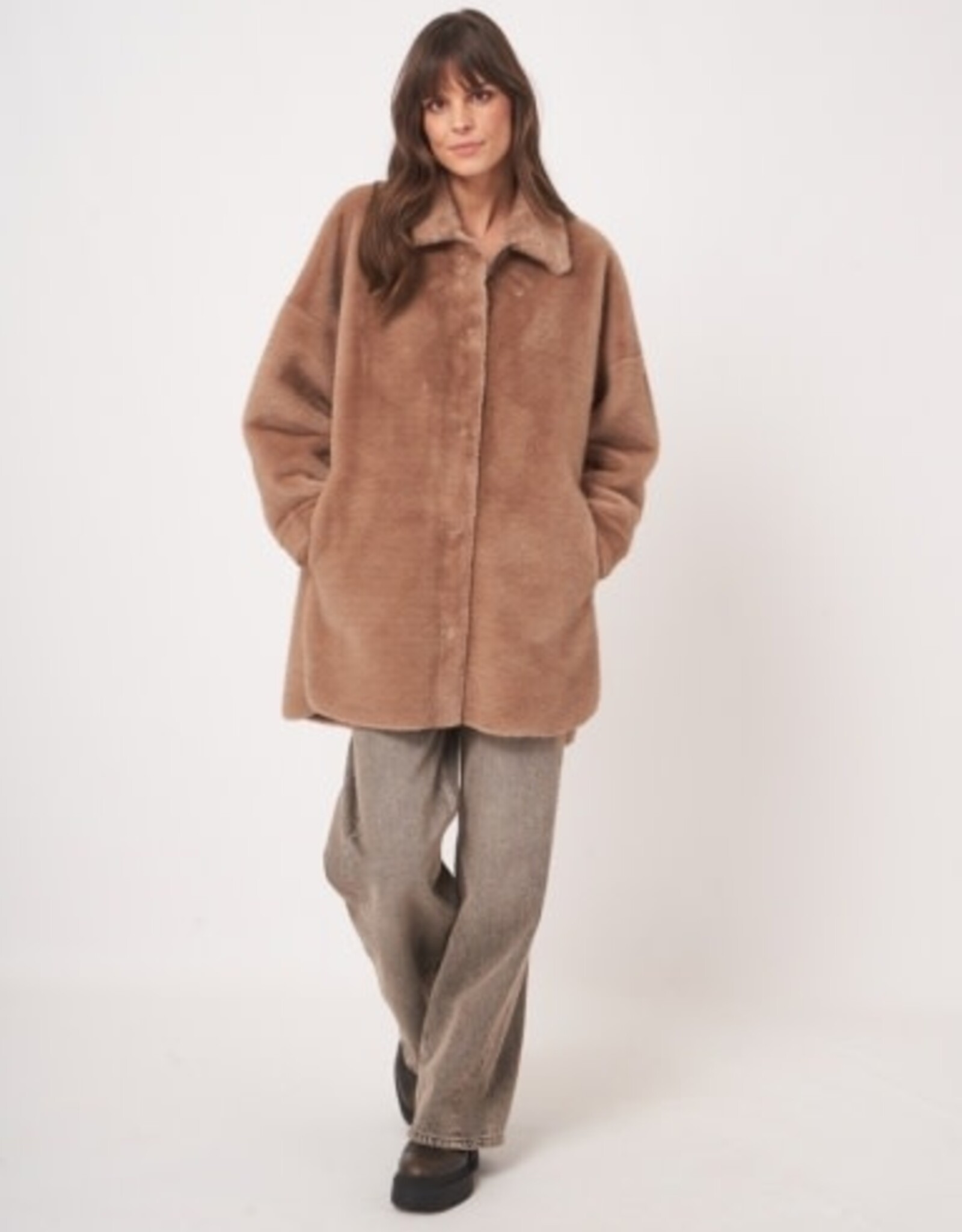 REPEAT CASHMERE Faux Fur Jacket