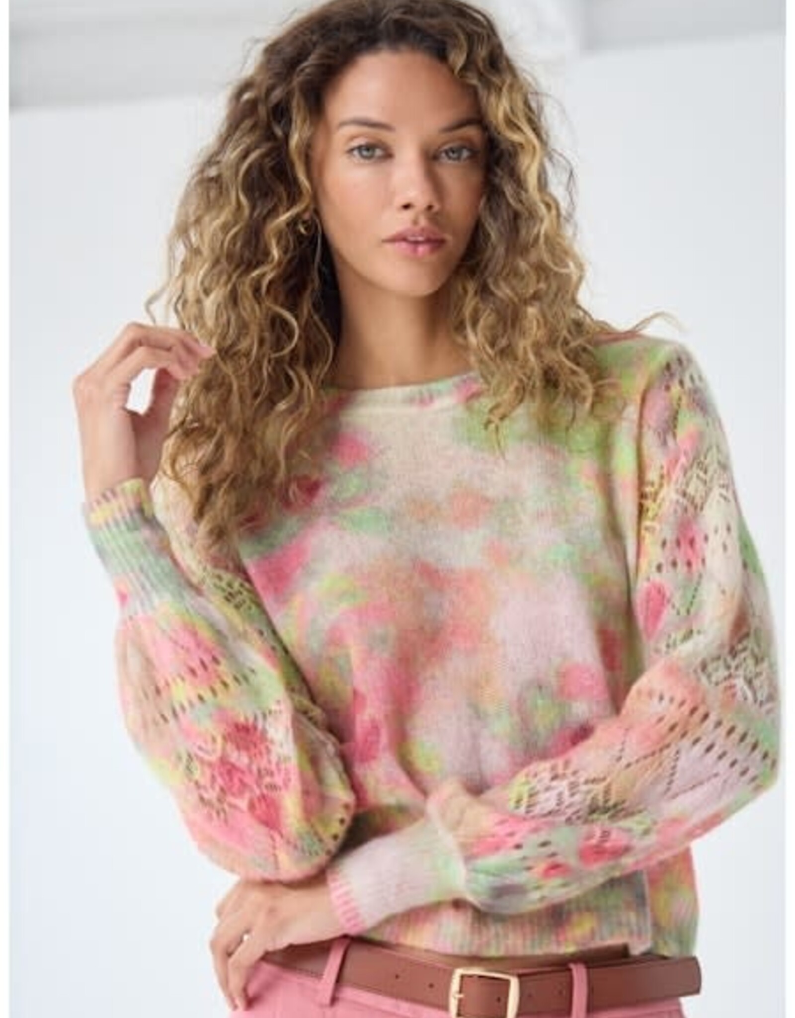 Autumn Cashmere Pastel Flower Print Crew RSC14533