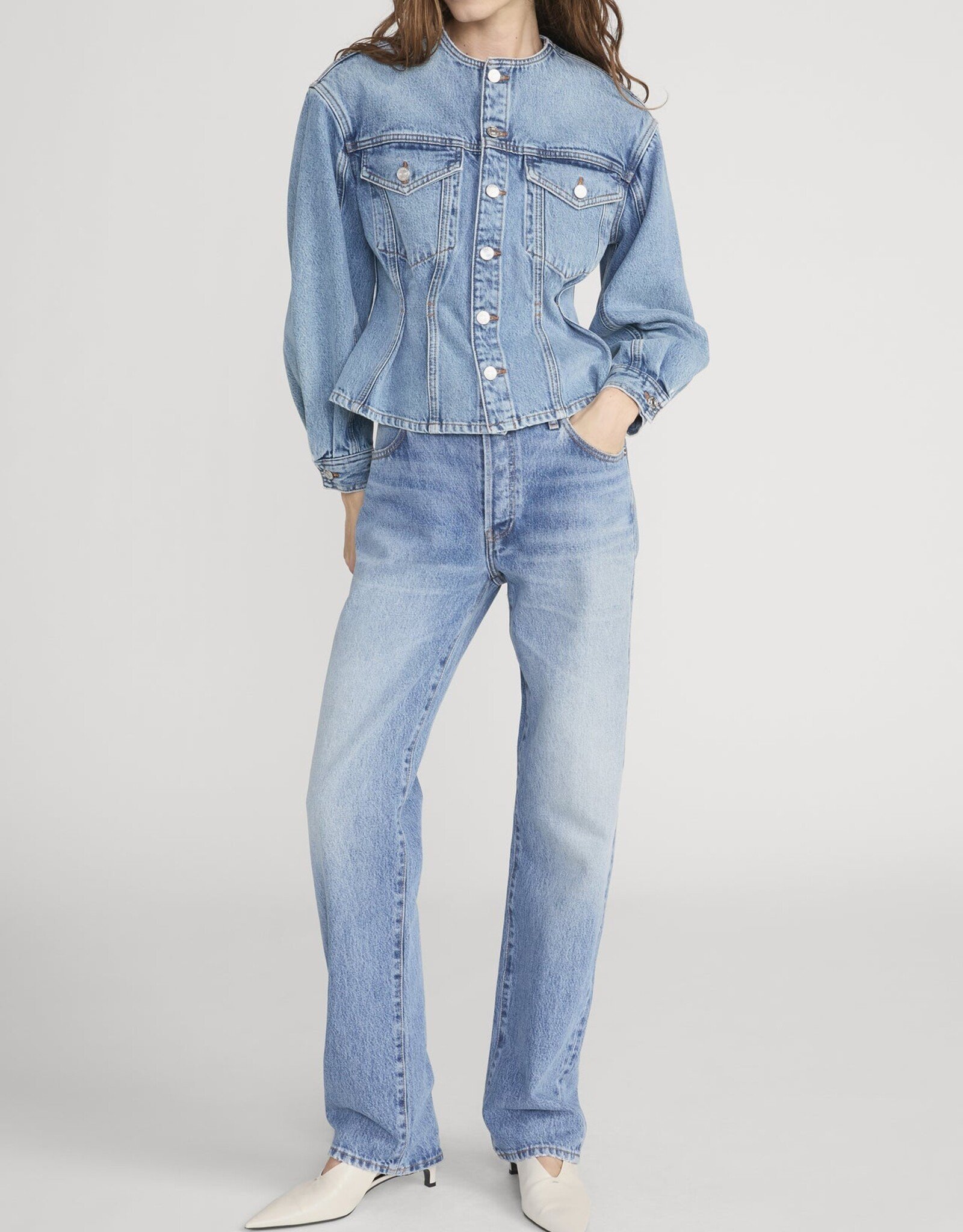 FRAME The Nipped Collarless Jacket