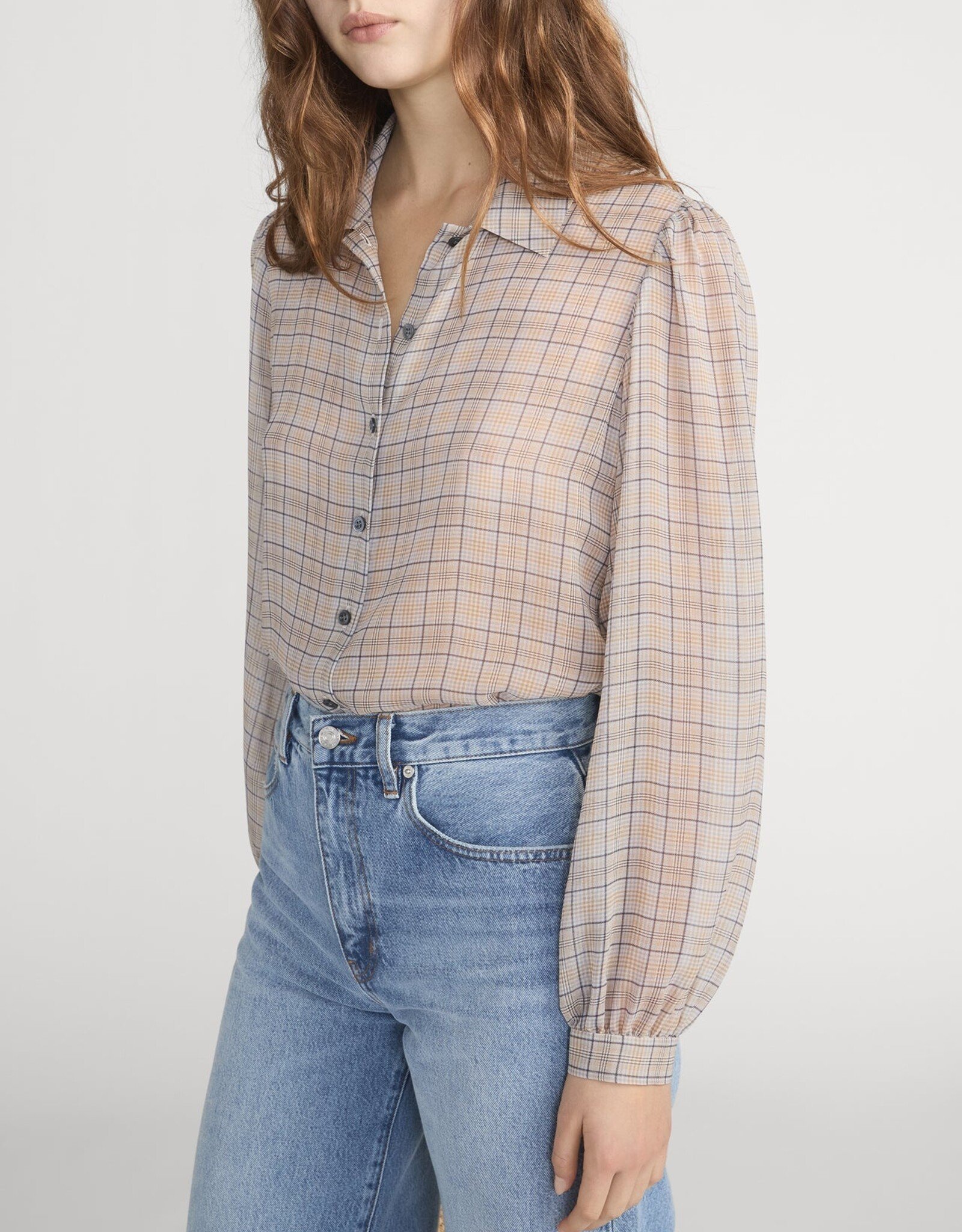 FRAME The Plaid Staple Blouse