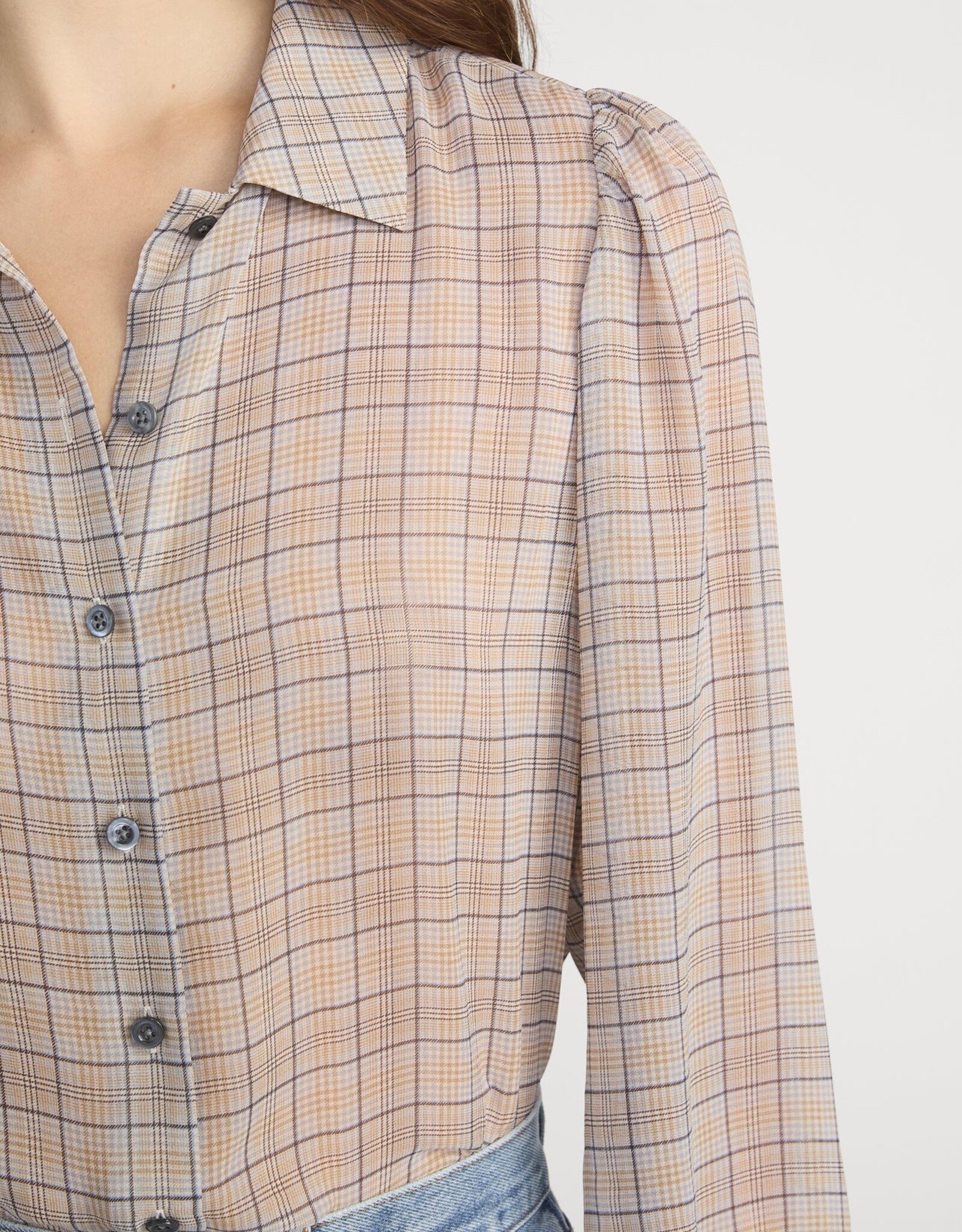 FRAME The Plaid Staple Blouse